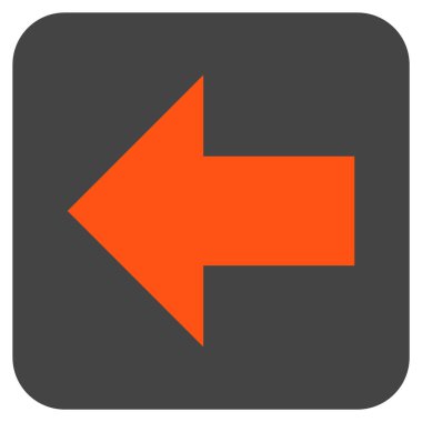 Düz sol ok vektör simgesi kare