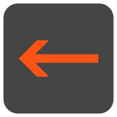 Düz sol ok vektör simgesi kare