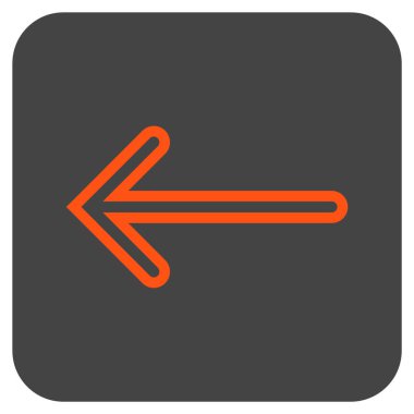 Düz sol ok vektör simgesi kare