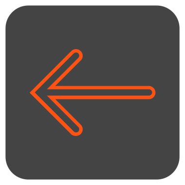 Düz sol ok vektör simgesi kare