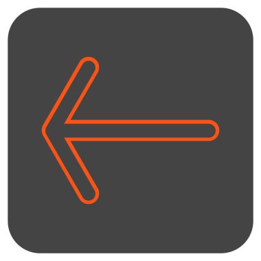 Düz sol ok vektör simgesi kare