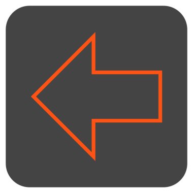 Düz sol ok vektör simgesi kare