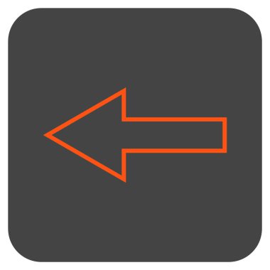 Düz sol ok vektör simgesi kare