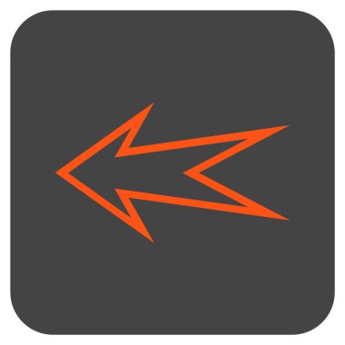 Düz sol ok vektör simgesi kare