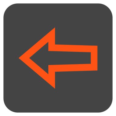 Düz sol ok vektör simgesi kare