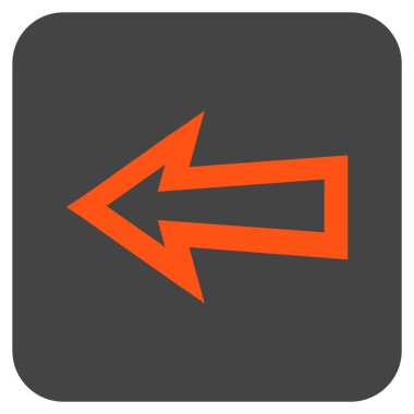 Düz sol ok vektör simgesi kare