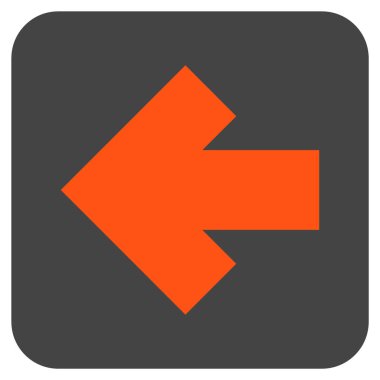 Düz sol ok vektör simgesi kare