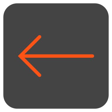 Düz sol ok vektör simgesi kare