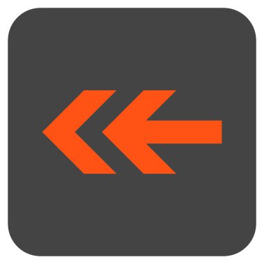 Düz sol ok vektör simgesi kare