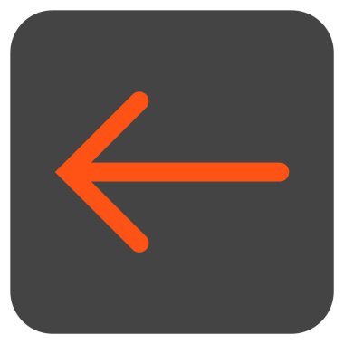 Düz sol ok vektör simgesi kare