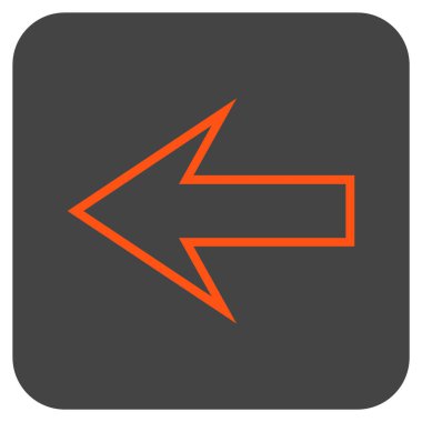 Düz sol ok vektör simgesi kare