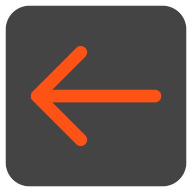 Düz sol ok vektör simgesi kare