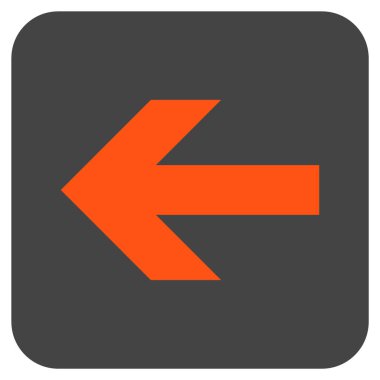 Düz sol ok vektör simgesi kare