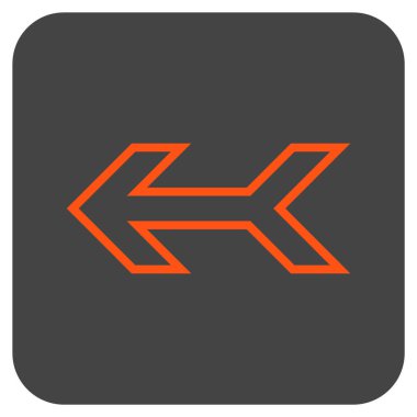 Düz sol ok vektör simgesi kare