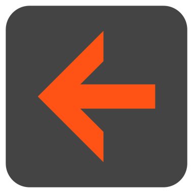 Düz sol ok vektör simgesi kare