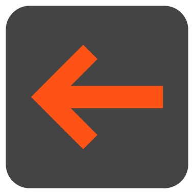 Düz sol ok vektör simgesi kare