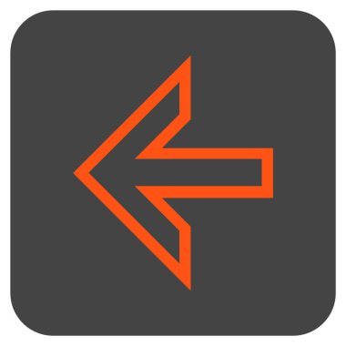 Düz sol ok vektör simgesi kare