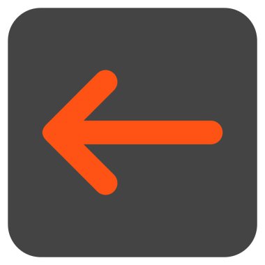 Düz sol ok vektör simgesi kare