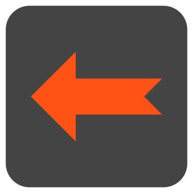 Düz sol ok vektör simgesi kare