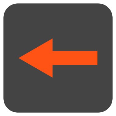 Düz sol ok vektör simgesi kare