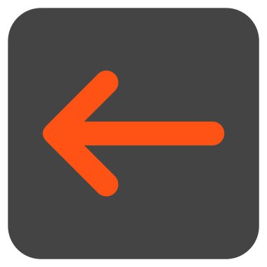 Düz sol ok vektör simgesi kare