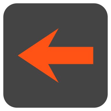 Düz sol ok vektör simgesi kare