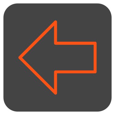 Düz sol ok vektör simgesi kare