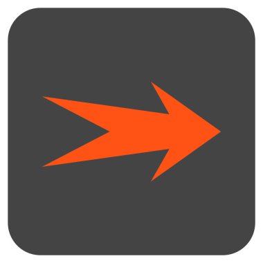 Ok sağ düz vektör simgesi kare