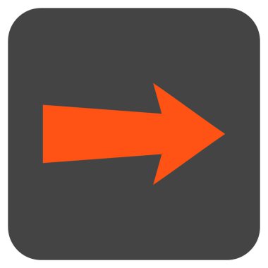 Ok sağ düz vektör simgesi kare