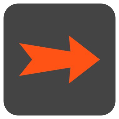 Ok sağ düz vektör simgesi kare