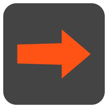 Ok sağ düz vektör simgesi kare