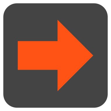 Ok sağ düz vektör simgesi kare