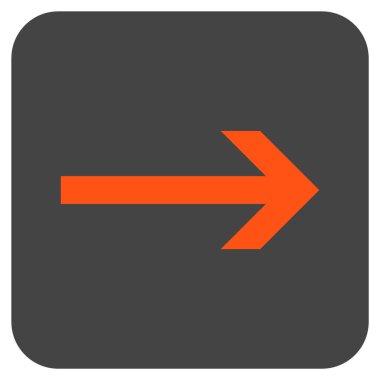 Ok sağ düz vektör simgesi kare