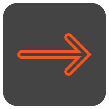 Ok sağ düz vektör simgesi kare