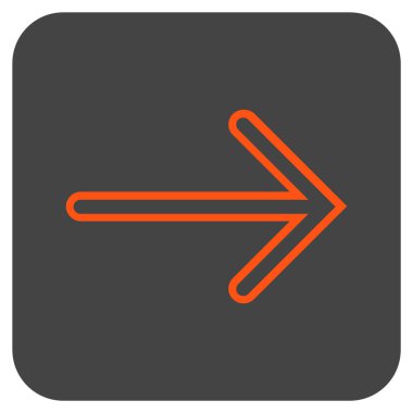 Ok sağ düz vektör simgesi kare