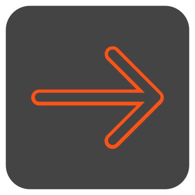 Ok sağ düz vektör simgesi kare