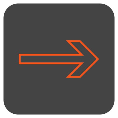 Ok sağ düz vektör simgesi kare