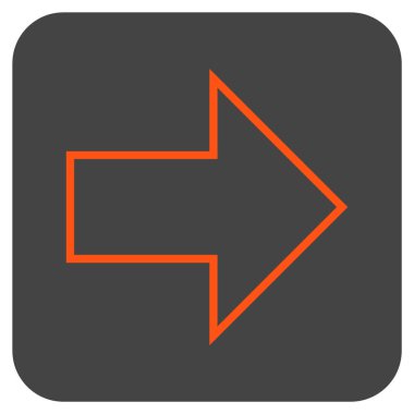 Ok sağ düz vektör simgesi kare