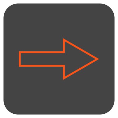 Ok sağ düz vektör simgesi kare