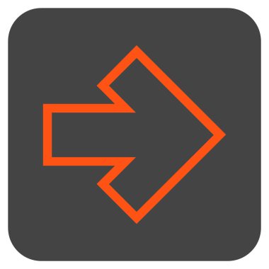 Ok sağ düz vektör simgesi kare