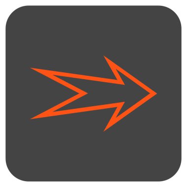 Ok sağ düz vektör simgesi kare