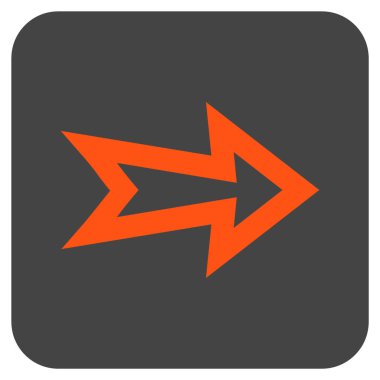 Ok sağ düz vektör simgesi kare