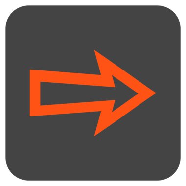 Ok sağ düz vektör simgesi kare