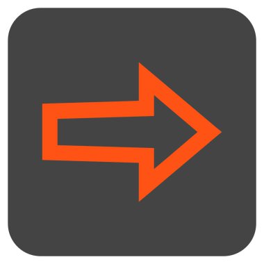 Ok sağ düz vektör simgesi kare