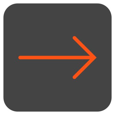 Ok sağ düz vektör simgesi kare