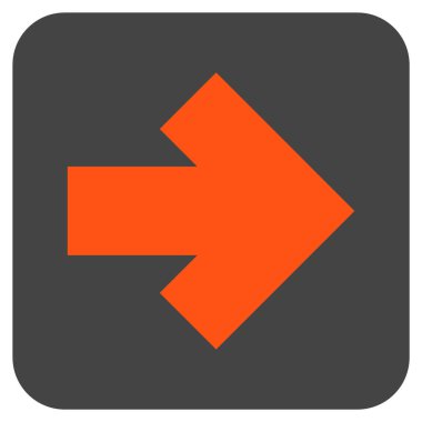 Ok sağ düz vektör simgesi kare