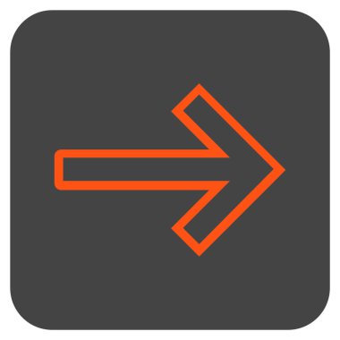 Ok sağ düz vektör simgesi kare