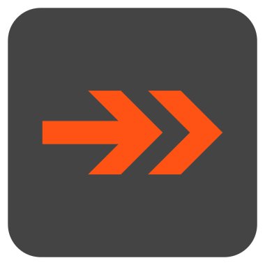 Ok sağ düz vektör simgesi kare