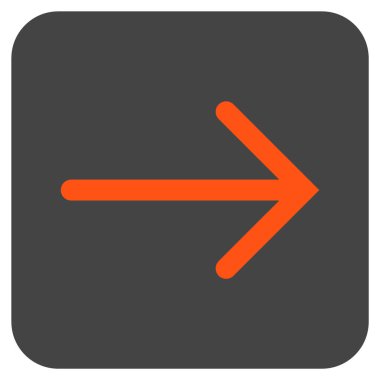 Ok sağ düz vektör simgesi kare