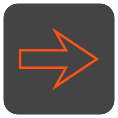 Ok sağ düz vektör simgesi kare